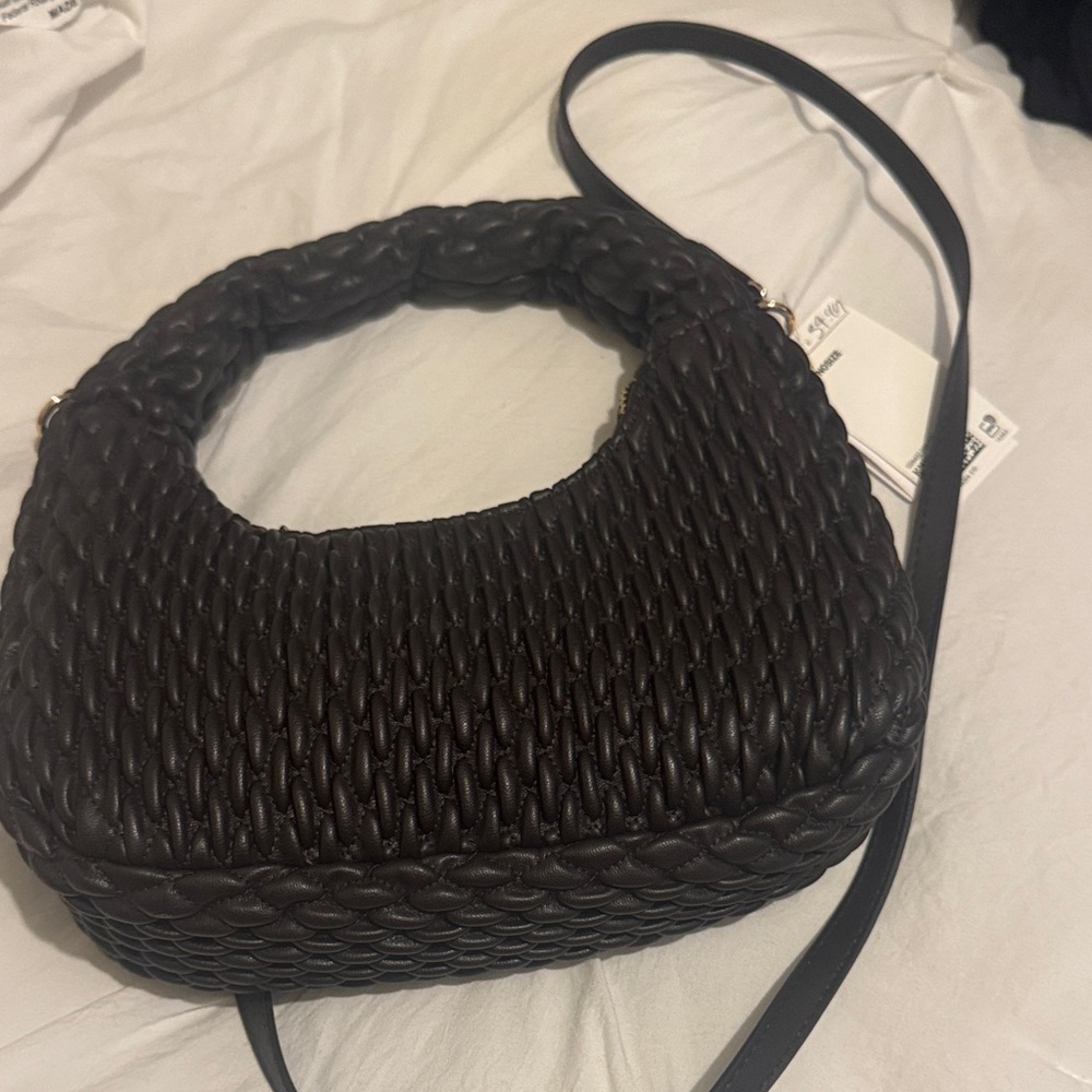 H&M Dark Brown Woven Shoulder Bag